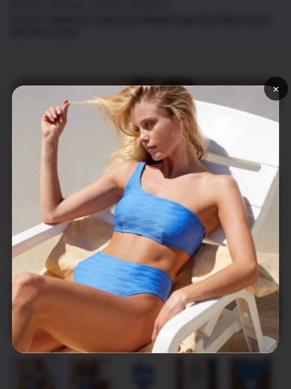 NWT Rhythm. Maldives Cobalt Blue Ribbed High Rise Bikini Swim Set NWT Small